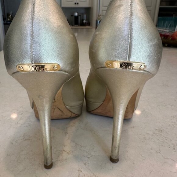 Christian Dior Ms Dior Gold platform stilettos size 38.5 - Picture 2 of 4